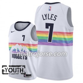 Barn Denver Nuggets Tröja Trey Lyles 7 2018-19 Nike City Edition Vit Swingman